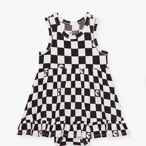 Posh Peanut Hot Wheels Racerback Ruffled Bodysuit Dress